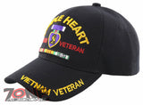 NEW! PURPLE HEART COMBAT WOUNDED MILITARY VIETNAM VETERAN BALL CAP HAT