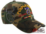 NEW! PURPLE HEART COMBAT WOUNDED MILITARY VIETNAM VETERAN BALL CAP HAT CAMO
