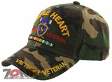 NEW! PURPLE HEART COMBAT WOUNDED MILITARY VIETNAM VETERAN BALL CAP HAT CAMO