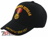 NEW! VIETNAM ERA VETERAN NATIONAL DEFENSE MILITARY BALL CAP HAT BLACK