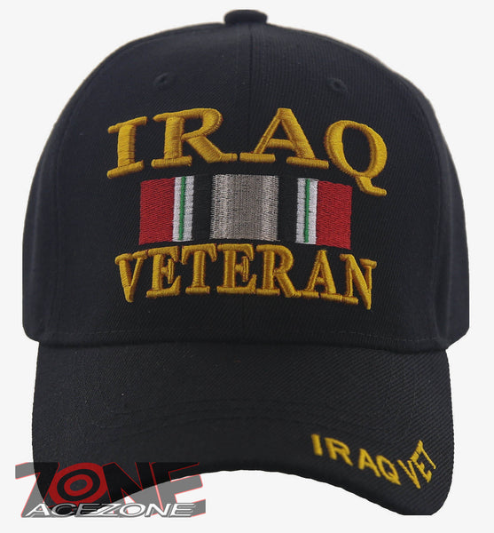 NEW! IRAQ VETERAN MILITARY BALL CAP HAT BLACK