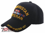 NEW! AFGHANISTAN VETERAN MILITARY BALL CAP HAT BLACK