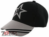 NEW! TEXAS DALLAS STAR BALL CAP HAT SIDE LINE GRAY BLACK