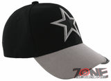 NEW! TEXAS DALLAS STAR BALL CAP HAT SIDE LINE GRAY BLACK