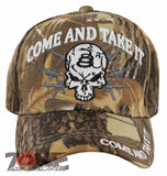 NEW! COME AND TAKE IT SKULL SNAKE BALL CAP HAT CAMO