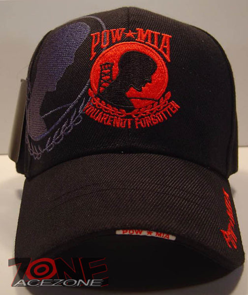 WHOLESALE NEW! POW MIA MILITARY CAP HAT BK EMB. RD