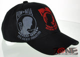NEW! POW MIA MILITARY CAP HAT N1 BK EMB. RED