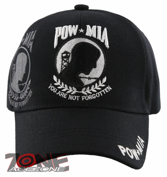 NEW! POW MIA YOU ARE NOT FORGOTTEN MILITARY CAP HAT BLACK