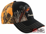 NEW! PHEASANT OUTDOOR HUNTING SIDE BALL CAP HAT BLACK ORANGE CAMO