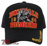 NEW! BUFFALO SOLDIERS AMERICAN HEROES 1866-1944 CENTER CAP HAT BLACK