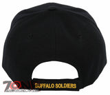 NEW! BUFFALO SOLDIERS AMERICAN HEROES 1866-1944 CENTER CAP HAT BLACK