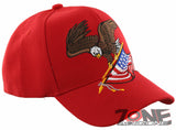 NEW! EAGLE USA FLAG NEW BALL CAP HAT RED