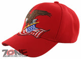 NEW! EAGLE USA FLAG NEW BALL CAP HAT RED