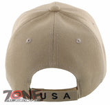 NEW! EAGLE USA FLAG NEW BALL CAP HAT TAN