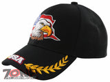 NEW! EAGLE USA FLAG LEAF BALL CAP HAT BLACK