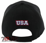 NEW! EAGLE USA FLAG LEAF BALL CAP HAT BLACK