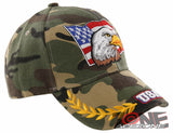 NEW! EAGLE USA FLAG LEAF BALL CAP HAT CAMO