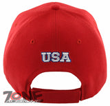 NEW! EAGLE USA FLAG LEAF BALL CAP HAT RED
