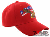 NEW! EAGLE USA FLAG BALL CAP HAT RED