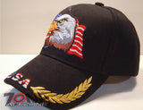 WHOLESALE NEW! EAGLE USA FLAG MILITARY CAP HAT BLACK