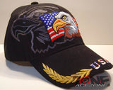 WHOLESALE NEW! EAGLE USA FLAG MILITARY CAP HAT BLACK