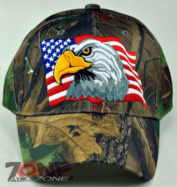 NEW! EAGLE USA FLAG MILITARY CAP HAT N1 CAMO