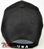 NEW! EAGLE USA FLAG SHADOW MILITARY CAP HAT BLACK