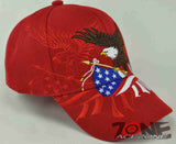 NEW! EAGLE USA FLAG SHADOW MILITARY CAP HAT RED