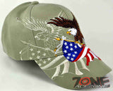 NEW! EAGLE USA FLAG SHADOW MILITARY CAP HAT TAN