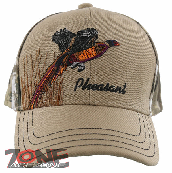 NEW! PHEASANT OUTDOOR HUNTING SIDE BALL CAP HAT TAN