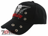 NEW! OUTLAW SKULL GUNS BALL CAP HAT BLACK