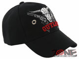 NEW! OUTLAW SKULL GUNS BALL CAP HAT BLACK