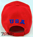 NEW! USA STAR FLAMES CAP HAT RED