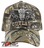 NEW! OUTLAW SKULL GUNS BALL CAP HAT CAMO