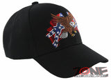 NEW! REBEL PRIDE EAGLE FRAG SIDE BALL CAP HAT BLACK