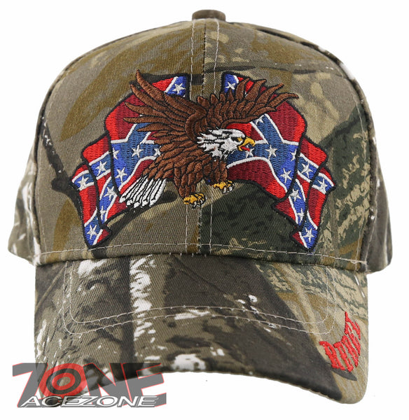 NEW! REBEL PRIDE EAGLE FRAG SIDE BALL CAP HAT CAMO