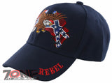 NEW! REBEL PRIDE EAGLE FRAG SIDE BALL CAP HAT NAVY