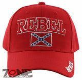NEW! REBEL PRIDE CENTER FRAG SIDE BALL CAP HAT RED