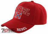 NEW! REBEL PRIDE CENTER FRAG SIDE BALL CAP HAT RED