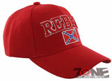 NEW! REBEL PRIDE CENTER FRAG SIDE BALL CAP HAT RED