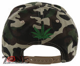 NEW! FLAT BILL MARIJUANA WEED LEAF CANNABIS POT SNAPBACK CAP HAT GREEN CAMO