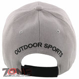 NEW! FISH BASS OUTDOOR SPORT FISHING BALL CAP HAT GRAY