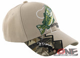 NEW! FISH BASS OUTDOOR SPORT FISHING BALL CAP HAT TAN