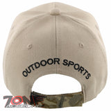 NEW! FISH BASS OUTDOOR SPORT FISHING BALL CAP HAT TAN
