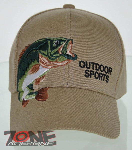 NEW! BIG BASS OUTDOOR SPORT FISHING CAP HAT TAN