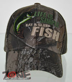 NEW! LIFE IS SIMPLE EAT & SLEEP FISH OUTDOOR SPORT FISHING CAP HAT CAMO
