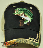 NEW BASS FISHING KISS MY BASS OUTDOOR SPORTS CAP HAT BLACK