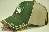 NEW BASS FISHING KISS MY BASS OUTDOOR SPORTS CAP HAT OLIVE