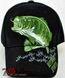 BIG BASS FISHING OUTDOOR SPORTS BLACK CAP HAT