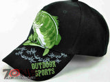 BIG BASS FISHING OUTDOOR SPORTS BLACK CAP HAT